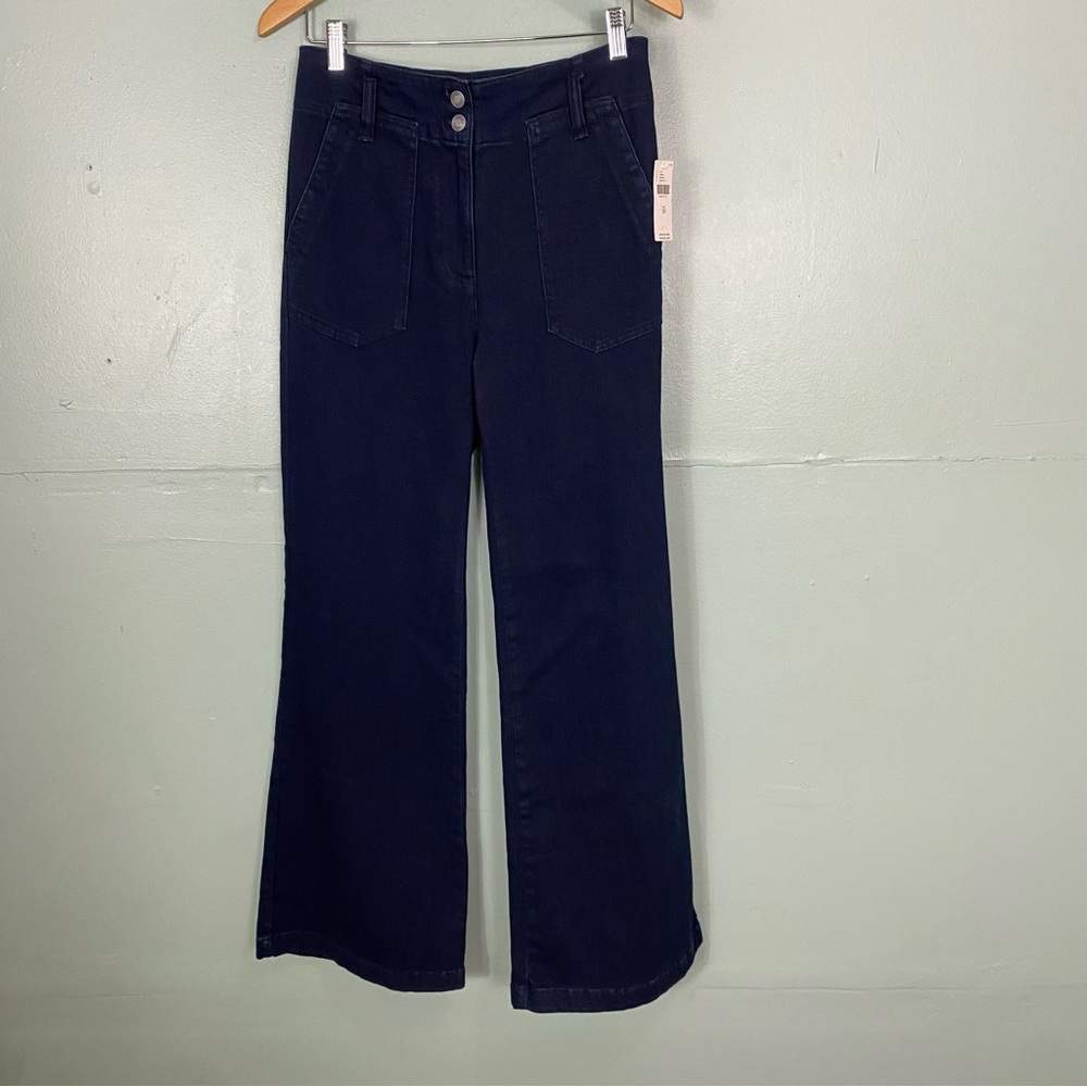 Anthropologie Maeve The Naomi High Rise Wide Leg Jeans Blue Denim Size 28 - Picture 2 of 7